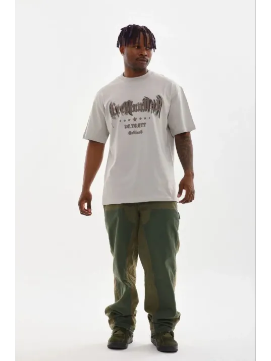 Erkek Baskılı T-shirt Kısa Kol Bisiklet Yaka Regular Fit Rahat Kalıp Günlük Tişört - Gri