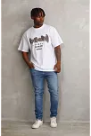 Erkek Baskılı T-shirt Kısa Kol Bisiklet Yaka Regular Fit Rahat Kalıp Günlük Tişört - Beyaz