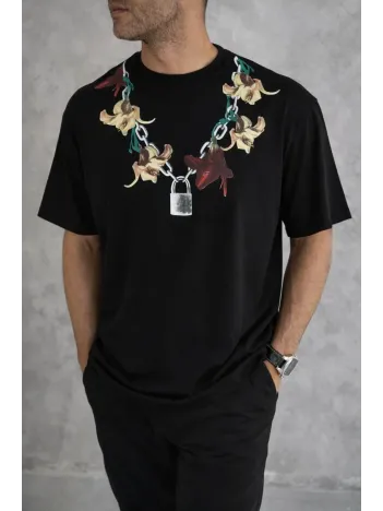 Erkek Baskılı T-shirt Kısa Kol Bisiklet Yaka Regular Fit Rahat Kalıp Günlük Tişört - Siyah Erkek Baskılı T-shirt Kısa Kol Bisiklet Yaka Regular Fit Rahat Kalıp Günlük Tişört - Siyah