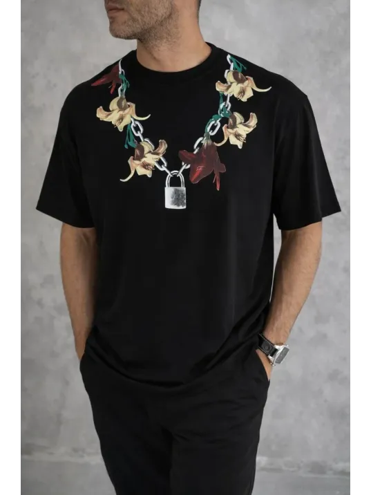 Erkek Baskılı T-shirt Kısa Kol Bisiklet Yaka Regular Fit Rahat Kalıp Günlük Tişört - Siyah Erkek Baskılı T-shirt Kısa Kol Bisiklet Yaka Regular Fit Rahat Kalıp Günlük Tişört - Siyah