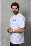 Erkek Baskılı T-shirt Kısa Kol Bisiklet Yaka Regular Fit Rahat Kalıp Günlük Tişört - Beyaz