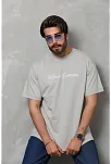 Erkek Baskılı T-shirt Kısa Kol Bisiklet Yaka Regular Fit Rahat Kalıp Günlük Tişört - Gri Erkek Baskılı T-shirt Kısa Kol Bisiklet Yaka Regular Fit Rahat Kalıp Günlük Tişört - Gri