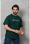 Erkek Baskılı T-shirt Kısa Kol Bisiklet Yaka Regular Fit Rahat Kalıp Günlük Tişört - Çağla Yeşili