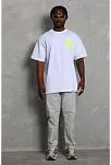 Erkek Baskılı T-shirt Kısa Kol Bisiklet Yaka Regular Fit Rahat Kalıp Günlük Tişört - Beyaz