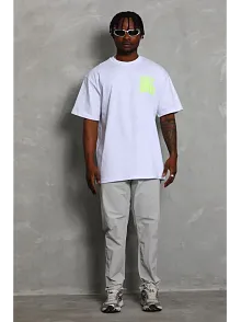 Erkek Baskılı T-shirt Kısa Kol Bisiklet Yaka Regular Fit Rahat Kalıp Günlük Tişört - Beyaz