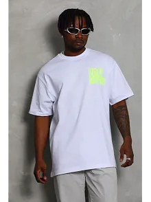 Erkek Baskılı T-shirt Kısa Kol Bisiklet Yaka Regular Fit Rahat Kalıp Günlük Tişört - Beyaz