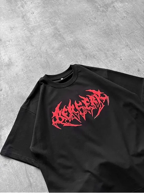Kadın Kısa Kol Yazlık Tişört Bisiklet Yaka Baskılı Oversize T-shirt -  Siyah