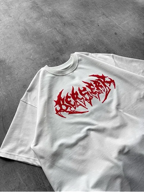 Kadın Kısa Kol Yazlık Tişört Bisiklet Yaka Baskılı Oversize T-shirt - Beyaz