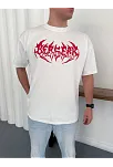 Erkek Kısa Kol Yazlık Tişört Bisiklet Yaka Baskılı Oversize T-shirt - Beyaz Erkek Kısa Kol Yazlık Tişört Bisiklet Yaka Baskılı Oversize T-shirt - Beyaz
