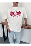Erkek Kısa Kol Yazlık Tişört Bisiklet Yaka Baskılı Oversize T-shirt - Beyaz Erkek Kısa Kol Yazlık Tişört Bisiklet Yaka Baskılı Oversize T-shirt - Beyaz