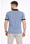 Erkek Polo Yaka Çizgili Tişört Kısa Kol Düğmeli Yazlık T-shirt - Bebek Mavisi