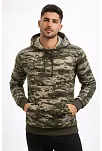 Erkek Kamuflaj Desenli 2 İplik 4 Mevsim Kapüşonlu Kanguru Cepli Hoodie Sweatshirt - Kamuflaj