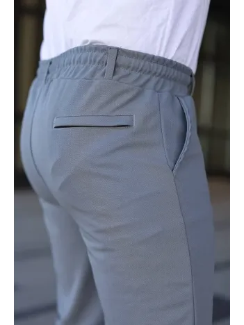 Erkek Diagonel Kumaş Duble Paça Cepli Bağcıklı Bel Lastikli Şort - Gri Erkek Diagonel Kumaş Duble Paça Cepli Bağcıklı Bel Lastikli Şort - Gri