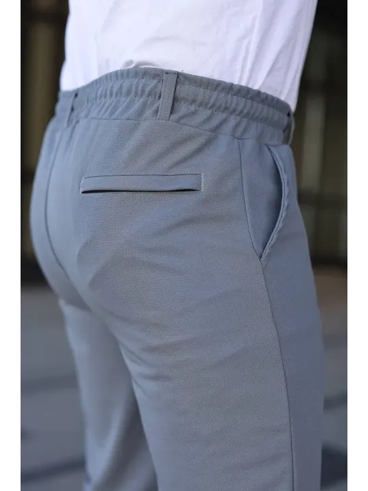 Erkek Diagonel Kumaş Duble Paça Cepli Bağcıklı Bel Lastikli Şort - Gri Erkek Diagonel Kumaş Duble Paça Cepli Bağcıklı Bel Lastikli Şort - Gri