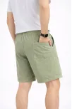 Erkek Keten Kumaş Cepli Rahat Kesim Bel Lastikli Şort - Mint Yeşili Erkek Keten Kumaş Cepli Rahat Kesim Bel Lastikli Şort - Mint Yeşili