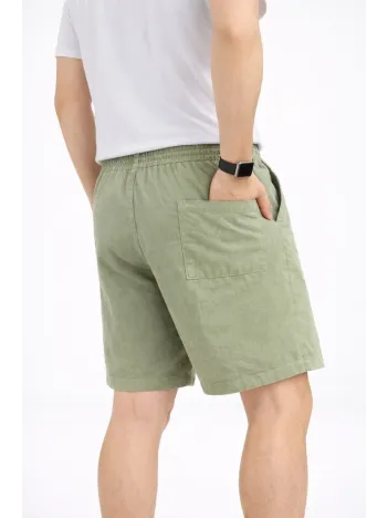 Erkek Keten Kumaş Cepli Rahat Kesim Bel Lastikli Şort - Mint Yeşili Erkek Keten Kumaş Cepli Rahat Kesim Bel Lastikli Şort - Mint Yeşili