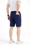 Erkek Keten Kumaş Cepli Rahat Kesim Bel Lastikli Şort - Lacivert Erkek Keten Kumaş Cepli Rahat Kesim Bel Lastikli Şort - Lacivert