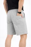 Erkek Keten Kumaş Cepli Rahat Kesim Bel Lastikli Şort - Gri Erkek Keten Kumaş Cepli Rahat Kesim Bel Lastikli Şort - Gri