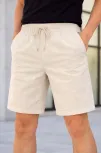 Erkek Keten Kumaş Cepli Rahat Kesim Bel Lastikli Şort - Krem Erkek Keten Kumaş Cepli Rahat Kesim Bel Lastikli Şort - Krem