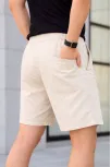 Erkek Keten Kumaş Cepli Rahat Kesim Bel Lastikli Şort - Krem Erkek Keten Kumaş Cepli Rahat Kesim Bel Lastikli Şort - Krem