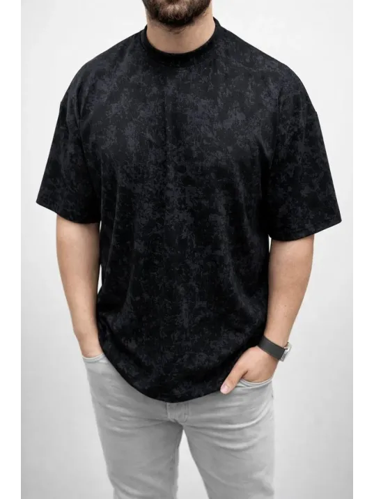 Erkek Premium Tişört Osy Yumuşak Dokulu Yıkamalı Oversize T-shirt - Siyah Erkek Premium Tişört Osy Yumuşak Dokulu Yıkamalı Oversize T-shirt - Siyah