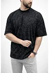 Erkek Premium Tişört Osy Yumuşak Dokulu Yıkamalı Oversize T-shirt - Siyah