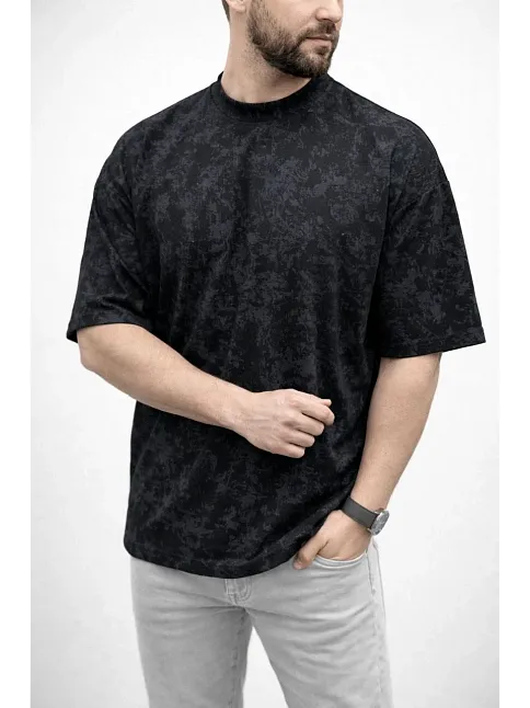 Erkek Premium Tişört Osy Yumuşak Dokulu Yıkamalı Oversize T-shirt - Siyah