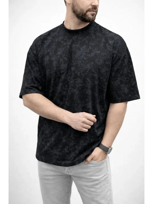 Erkek Premium Tişört Osy Yumuşak Dokulu Yıkamalı Oversize T-shirt - Siyah Erkek Premium Tişört Osy Yumuşak Dokulu Yıkamalı Oversize T-shirt - Siyah