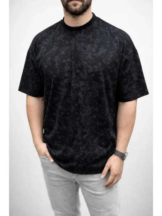 Erkek Premium Tişört Osy Yumuşak Dokulu Yıkamalı Oversize T-shirt - Siyah Erkek Premium Tişört Osy Yumuşak Dokulu Yıkamalı Oversize T-shirt - Siyah