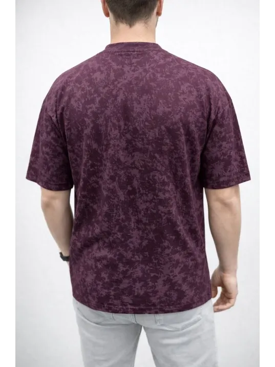 Erkek Premium Tişört Osy Yumuşak Dokulu Yıkamalı Oversize T-shirt - Bordo Erkek Premium Tişört Osy Yumuşak Dokulu Yıkamalı Oversize T-shirt - Bordo
