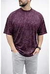 Erkek Premium Tişört Osy Yumuşak Dokulu Yıkamalı Oversize T-shirt - Bordo