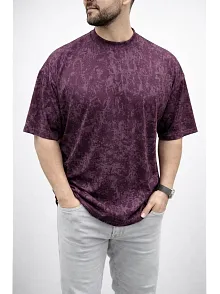 Erkek Premium Tişört Osy Yumuşak Dokulu Yıkamalı Oversize T-shirt - Bordo