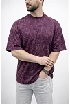 Erkek Premium Tişört Osy Yumuşak Dokulu Yıkamalı Oversize T-shirt - Bordo