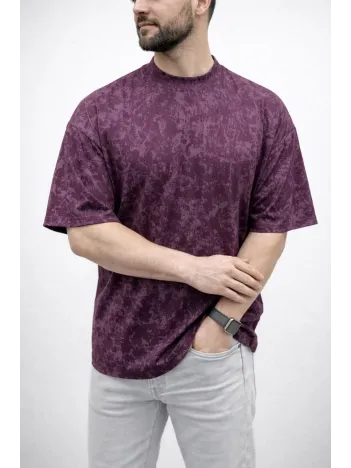 Erkek Premium Tişört Osy Yumuşak Dokulu Yıkamalı Oversize T-shirt - Bordo Erkek Premium Tişört Osy Yumuşak Dokulu Yıkamalı Oversize T-shirt - Bordo