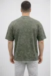 Erkek Premium Tişört Osy Yumuşak Dokulu Yıkamalı Oversize T-shirt - Haki