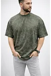 Erkek Premium Tişört Osy Yumuşak Dokulu Yıkamalı Oversize T-shirt - Haki
