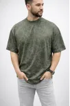 Erkek Premium Tişört Osy Yumuşak Dokulu Yıkamalı Oversize T-shirt - Haki