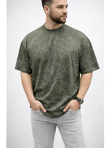 Erkek Premium Tişört Osy Yumuşak Dokulu Yıkamalı Oversize T-shirt - Haki