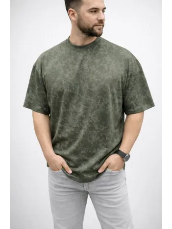 Erkek Premium Tişört Osy Yumuşak Dokulu Yıkamalı Oversize T-shirt - Haki Erkek Premium Tişört Osy Yumuşak Dokulu Yıkamalı Oversize T-shirt - Haki