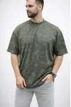 Erkek Premium Tişört Osy Yumuşak Dokulu Yıkamalı Oversize T-shirt - Haki