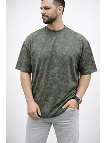 Erkek Premium Tişört Osy Yumuşak Dokulu Yıkamalı Oversize T-shirt - Haki