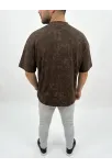 Erkek Premium Tişört Osy Yumuşak Dokulu Yıkamalı Oversize T-shirt - Kahverengi Erkek Premium Tişört Osy Yumuşak Dokulu Yıkamalı Oversize T-shirt - Kahverengi