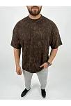 Erkek Premium Tişört Osy Yumuşak Dokulu Yıkamalı Oversize T-shirt - Kahverengi