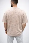 Erkek Premium Tişört Osy Yumuşak Dokulu Yıkamalı Oversize T-shirt - Bej