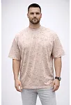 Erkek Premium Tişört Osy Yumuşak Dokulu Yıkamalı Oversize T-shirt - Bej