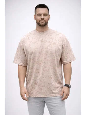 Erkek Premium Tişört Osy Yumuşak Dokulu Yıkamalı Oversize T-shirt - Bej Erkek Premium Tişört Osy Yumuşak Dokulu Yıkamalı Oversize T-shirt - Bej