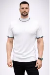Erkek Fitilli Triko Dokuma Kısa Kol Tişört Yarım Boğaz Modern Yazlık T-shirt - Beyaz Erkek Fitilli Triko Dokuma Kısa Kol Tişört Yarım Boğaz Modern Yazlık T-shirt - Beyaz