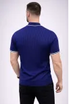 Erkek Fitilli Triko Dokuma Kısa Kol Tişört Yarım Boğaz Modern Yazlık T-shirt - Lacivert Erkek Fitilli Triko Dokuma Kısa Kol Tişört Yarım Boğaz Modern Yazlık T-shirt - Lacivert