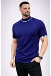 Erkek Fitilli Triko Dokuma Kısa Kol Tişört Yarım Boğaz Modern Yazlık T-shirt - Lacivert Erkek Fitilli Triko Dokuma Kısa Kol Tişört Yarım Boğaz Modern Yazlık T-shirt - Lacivert