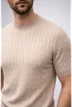 Erkek Yazlık Triko Saç Örgü Tişört Kısa Kol Polo Yaka Fermuarlı T-shirt - Siyah Erkek Yazlık Triko Saç Örgü Tişört Kısa Kol Polo Yaka Fermuarlı T-shirt - Siyah